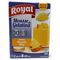Los mejores  - Royal Mousse de Gelatina - Sabor Pina (Ananas) - 30 kcal por racion - por 5 Raciones